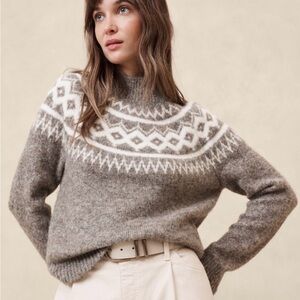 Banana Republic FUZZY MOCK-NECK SWEATER Mocha Chai